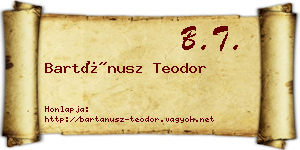Bartánusz Teodor névjegykártya